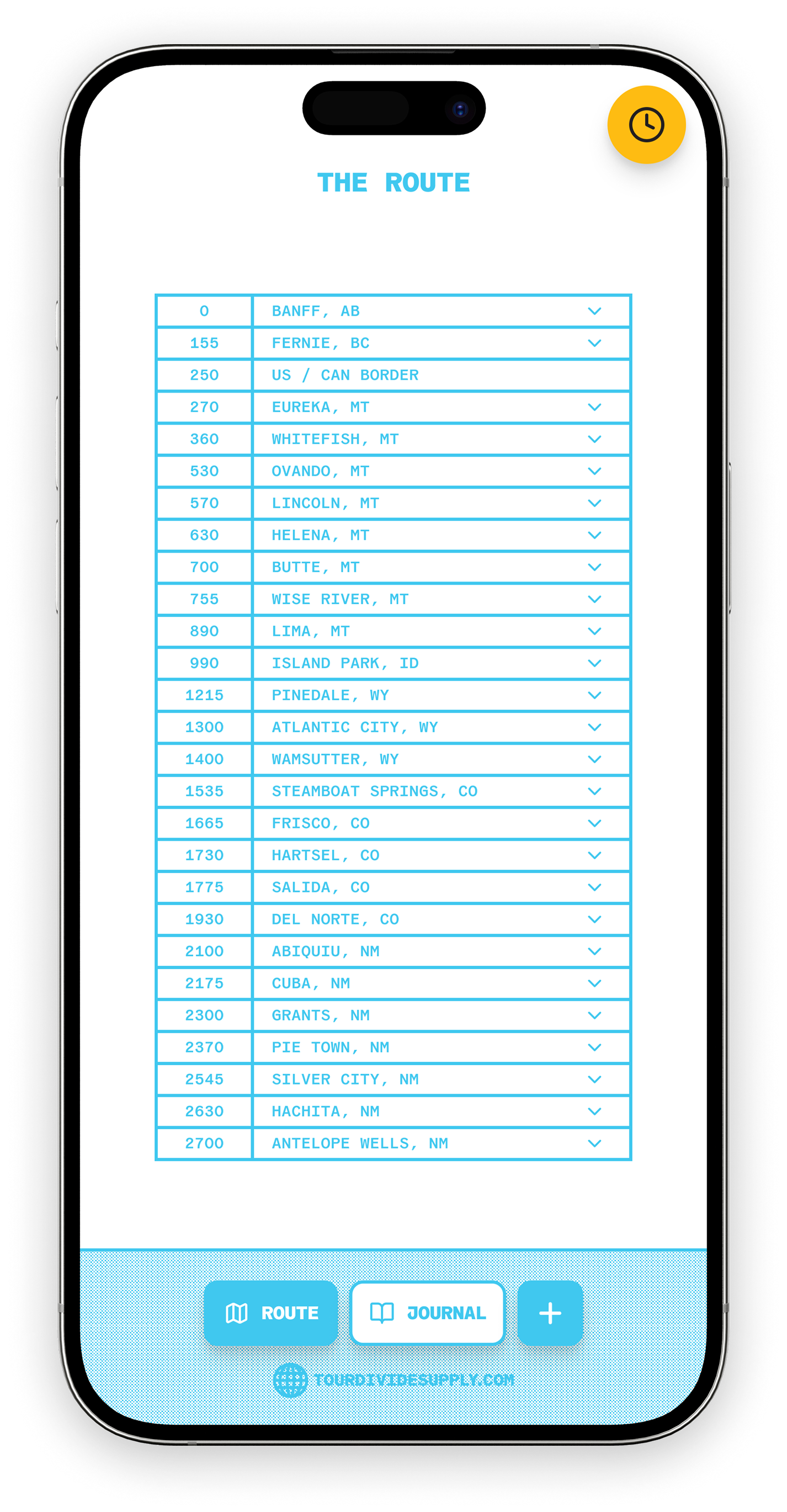 Tour Divide Supply App